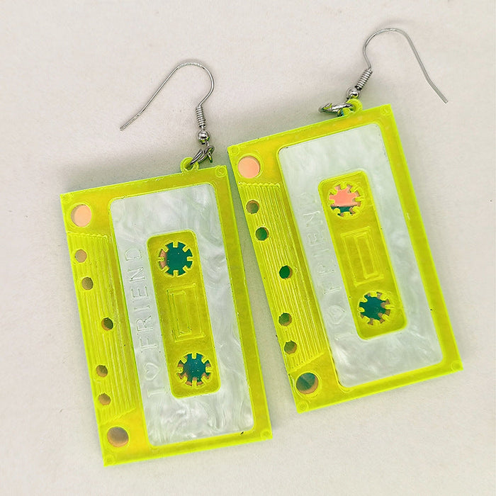 Wholesale Three-dimensional Fun Tape Earrings Acrylic JDC-ES-WaN001