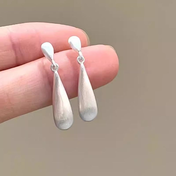 Wholesale Frosted Wire-drawing Drop Earrings Women's Simple Elegant Earrings