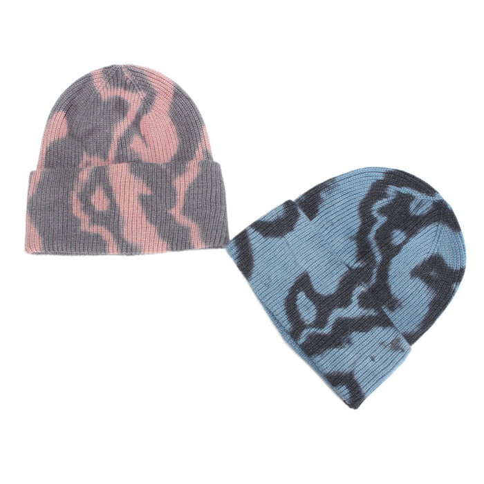Wholesale Unisex tie-dye knitted beanie hat for winter