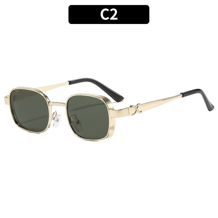 Wholesale Retro Square Sunglasses with UV400 Gold Frame Gray Lens for Driving Sun Protection