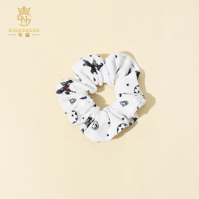 Wholesale  children' s hair accessories printed elastic large intestine ring cloth ring pure cotton girl baby hair ring