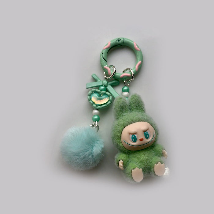 Wholesale Flocked Mini Keychain Vinyl Cute Baby Walking Bag Mobile Phone Pendant Cute Pendant