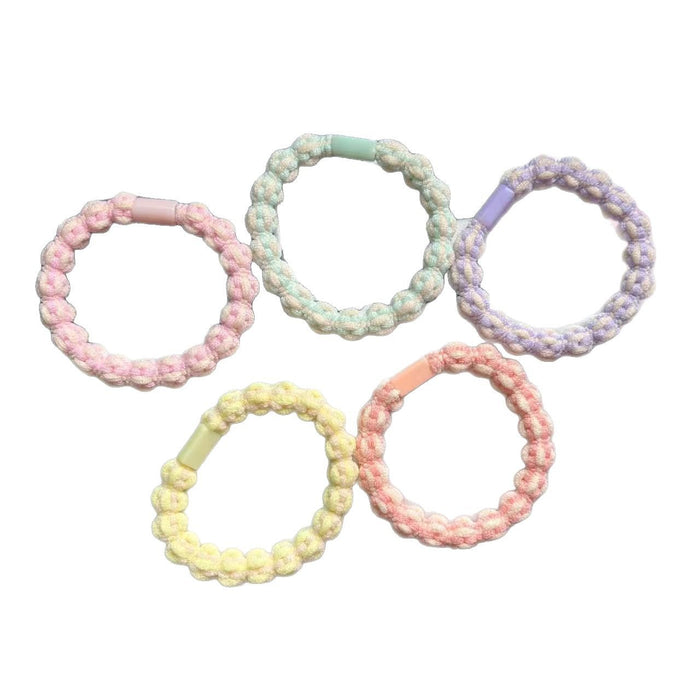 Wholesale Peas Hair Band Rubber Band Twist Hair Rope Cute Hair Band Leather Cover Rope