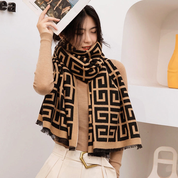 Wholesale Autumn and Winter Plaid Letter Scarf JDC-SF-Xuanx004