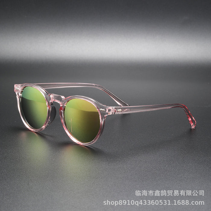Wholesale Literary retro glasses, round fashionable rice nail sunglasses, polarized sunglasses