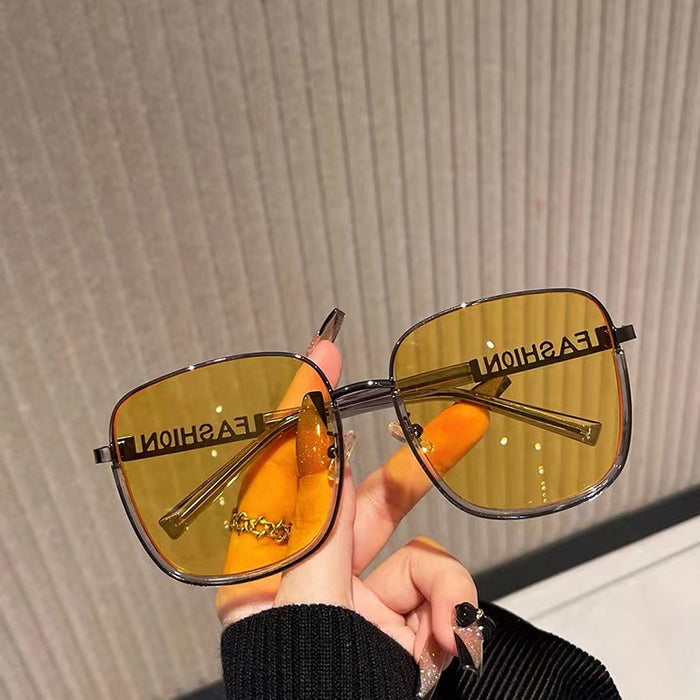Wholesale Light Color Tablet Brown Sunglasses  Yellow Lenses