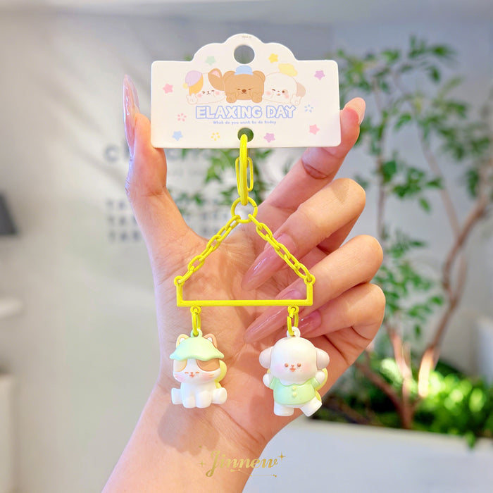 Wholesale Little Sugar Bean Little Cat Little Dog Series PVC Keychain