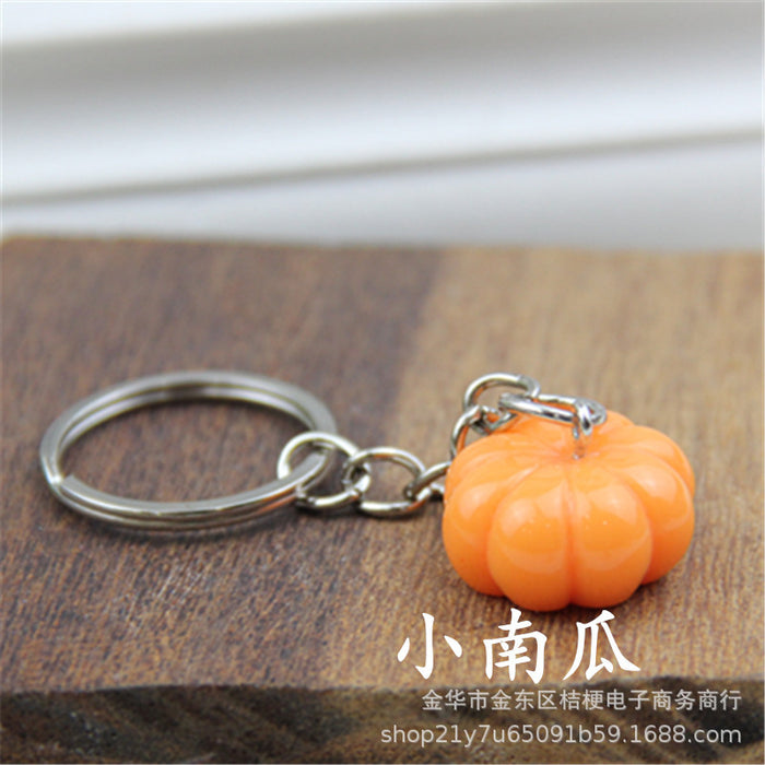 Wholesale Creative Resin Fruit Keychain Simulated Strawberry Grape Pomegranate Watermelon MOQ≥10