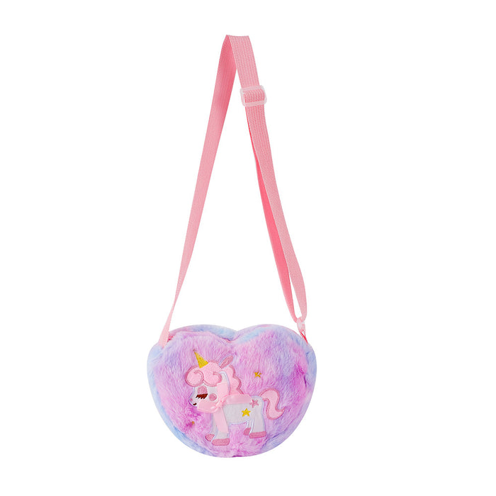 Wholesale Love Unicorn Crossbody Bag Children' s Cute Stuffed Bag Little Girl Cartoon Shoulder Bag