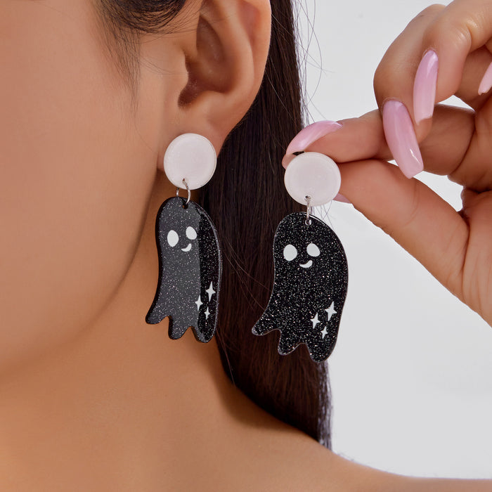 Wholesale Gothic  earrings funny horror atmosphere ghost pumpkin plate ear hook jewelry
