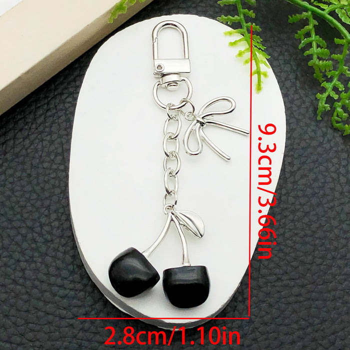 Wholesale Creative cherry-shaped enamel metal keychain