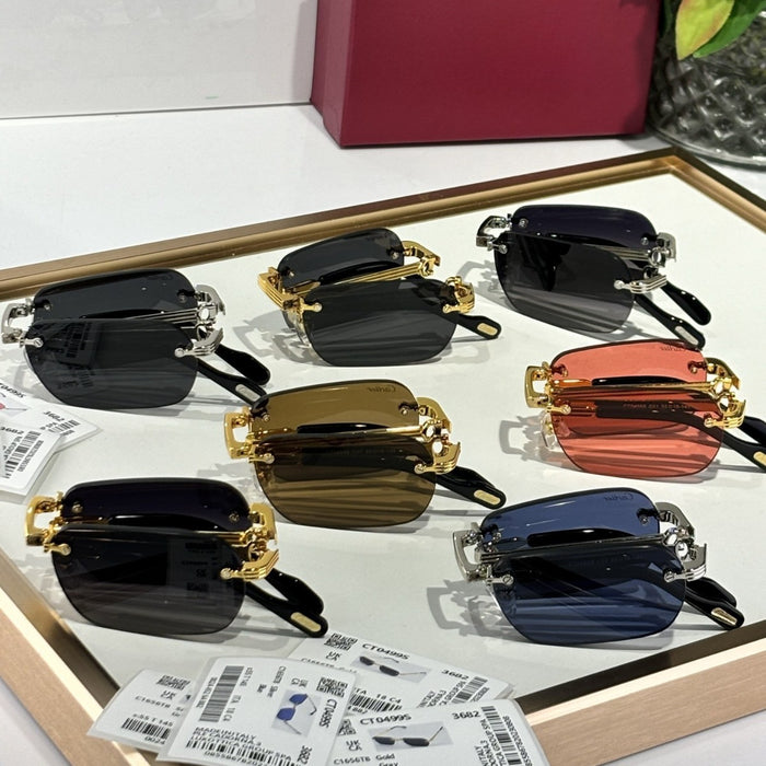 Wholesale Frameless folding sunglasses, fashionable sunglasses, high-end feel