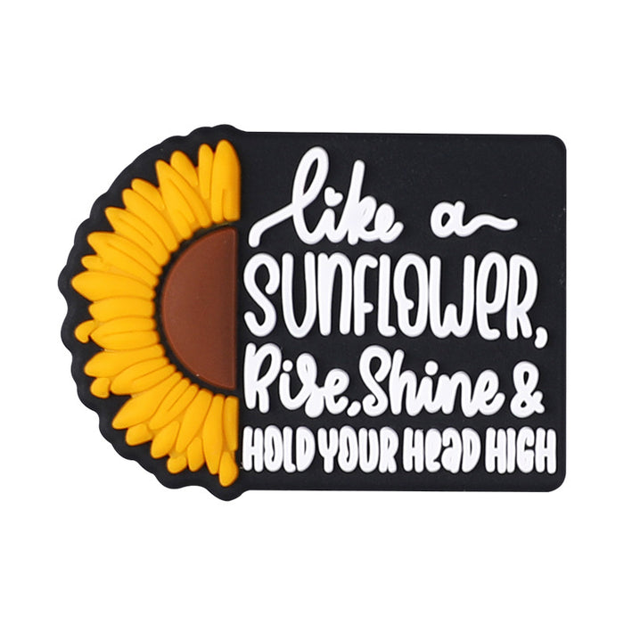 Wholesale 20pcs cartoon highland cow silicone beads diy suit mix food grade  sunflower silicone beads