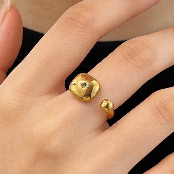 Wholesale Stainless Steel  Colorful Cubic Zirconia Adjustable Ring