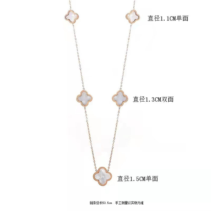 Wholesale Stainless Steel Four Leaf Clover Necklace JDC-NE-BaiQing005