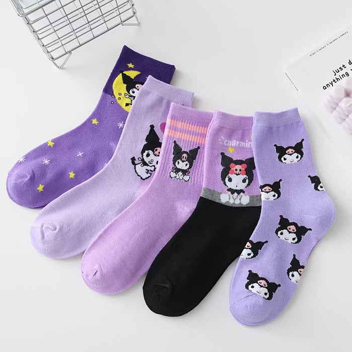 Wholesale cartoon purple combed cotton socks