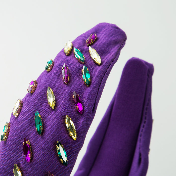 Wholesale Mardi Gras element high crown wide headband