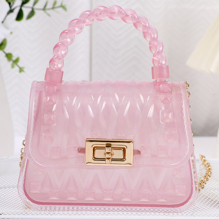 Wholesale crossbody mini mouth red envelope transparent chain Diamond jelly bag portable