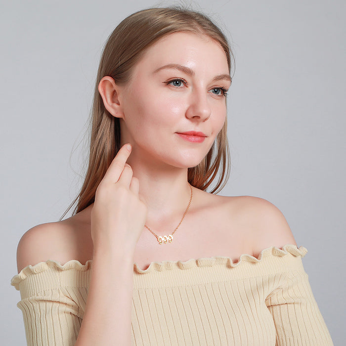 Wholesale Golden Angel Number Necklace Ancient English Meaning Number Necklace Jewelry