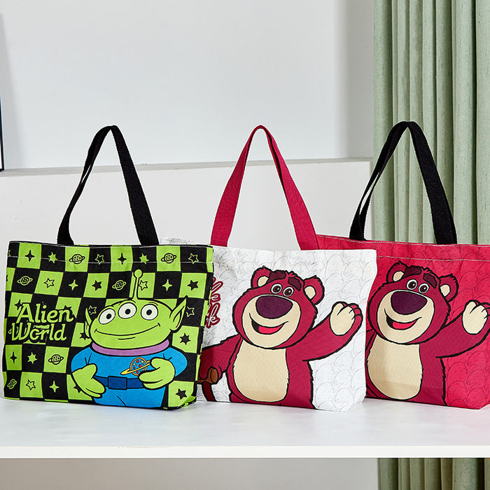 Wholesale Cartoon Canvas Bag Large Capacity Zippered Canvas Tote Bag Bear Cute Student Shoulder Bag