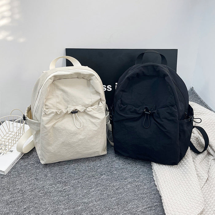 Wholesale Solid color nylon backpack, large capacity, lightweight, casual travel backpack