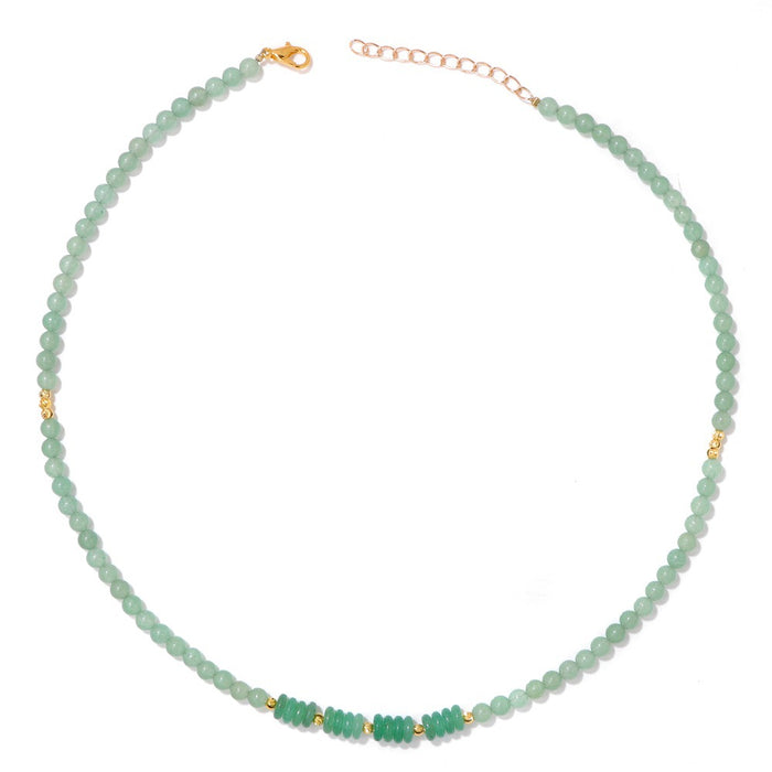 Wholesale 4mm stone bead necklace adjustable  collarbone necklace