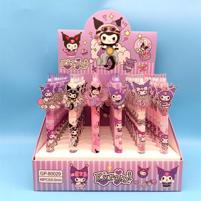 Wholesale 48 pcs Black core 0. 5mm cute cartoon sticker push-button pen