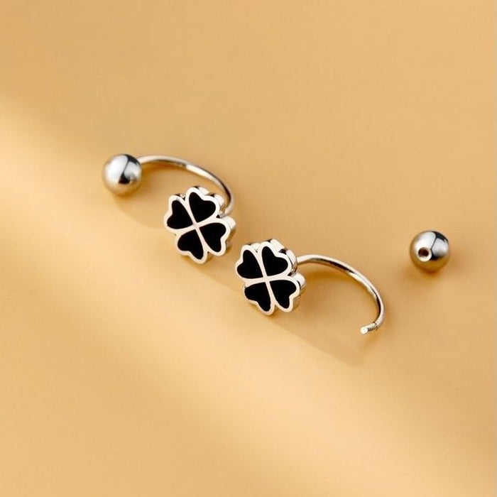 Wholesale S925 Silver Clover Earrings Trendy Elegant Distinctive Women's Earrings