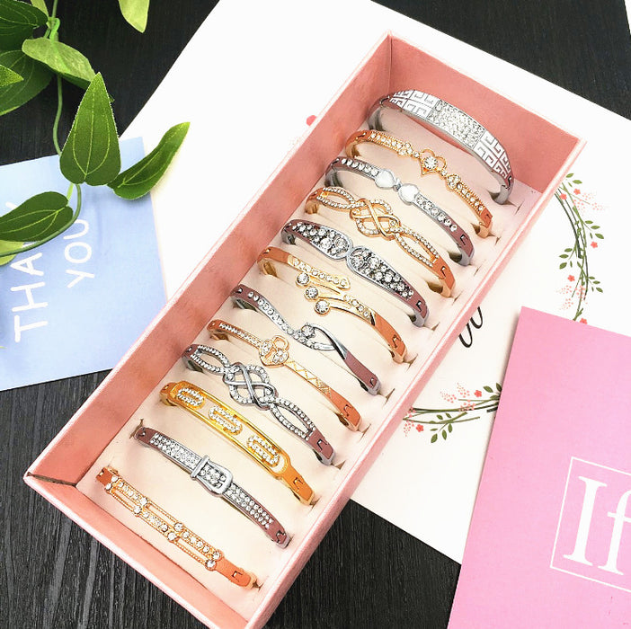 Wholesale  flash rhinestone bracelet women's gold-plated crystal