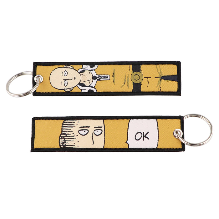 Wholesale Cloth Keychain Lanyard Trendy Woven Label Design Travel Souvenir Gift Boutique Resale Keychain Accessory