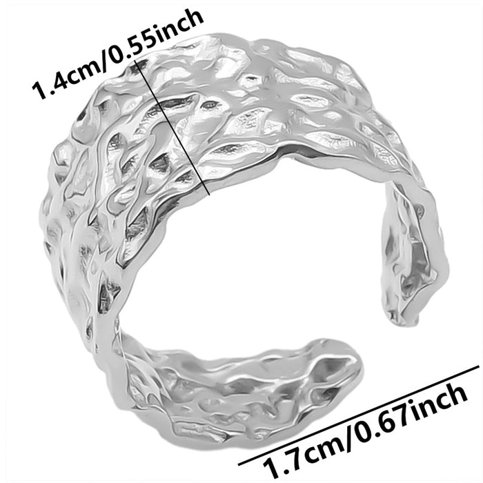 Wholesale Stainless steel titanium steel ring geometric ring for men and women, cool and niche style, simple and adjustable opening