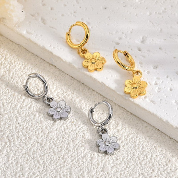 Wholesale Exaggerated stainless steel earrings with a light luxury and high-end design, niche women's earrings