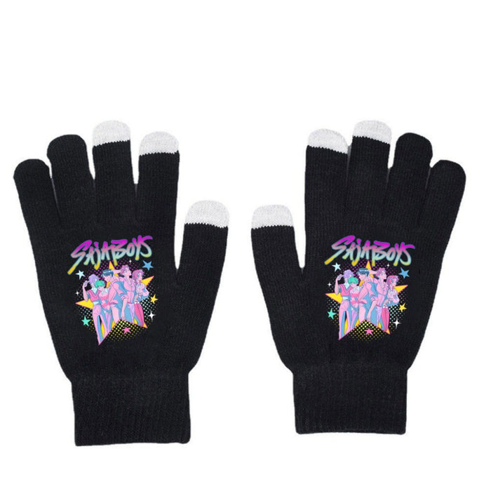 Wholesale Warm Touchscreen Gloves Printed Knitted Gloves