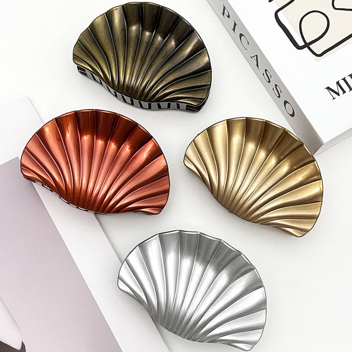 Wholesale Grab clip women's light luxury style personalized hair clip fan-shaped disc hair shark clip hair clip headband