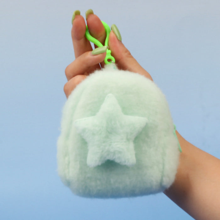 Wholesale Star Shaped Plush Pouch Boutique Coin Purse Earphone Bag Creative Pendant Gift