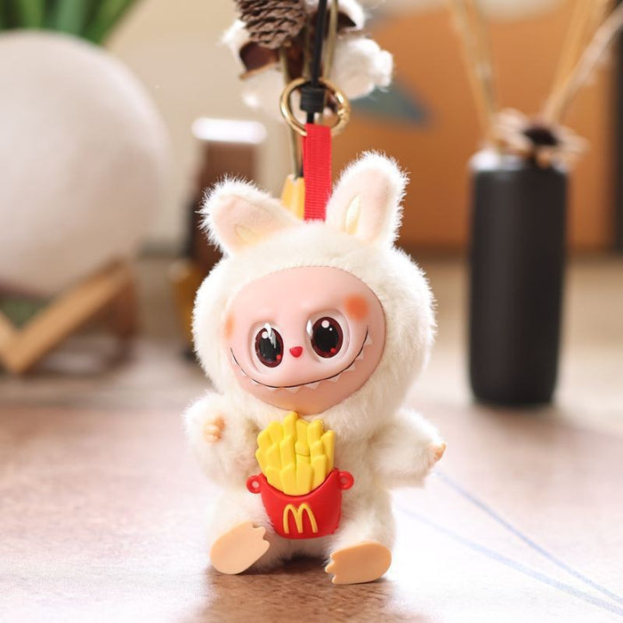 Wholesale Cute and cute second generation Coke vinyl rabbit pendant plush toy doll little rabbit bag pendant keychain