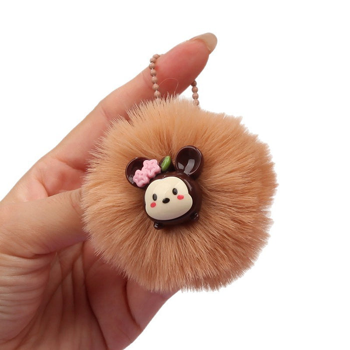 Wholesale Plush Bear Pom Pom Keychain Pendant Fashion Bag Charm For Gift