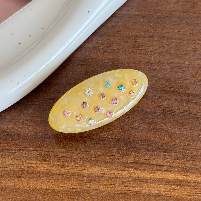 Wholesale Rhinestone Oval Hairpin Side Clip Acetic Acid Duckbill Clip Advanced Sense Bangs Clip