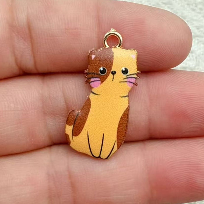 Wholesale 10pcs Cat pendant DIY handmade jewelry accessories,  alloy keychain charms,  necklace and earring accessories Pendant