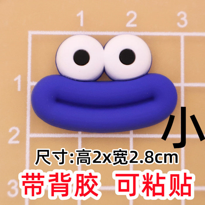 Wholesale 5pcs Big Small size cartoon sausage mouth eyes charger protective cover plush toy hairpin phone case accessories