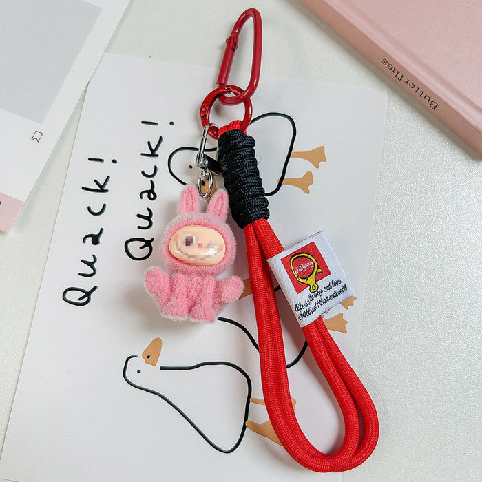 Wholesale flocked cute doll keychain backpack charm
