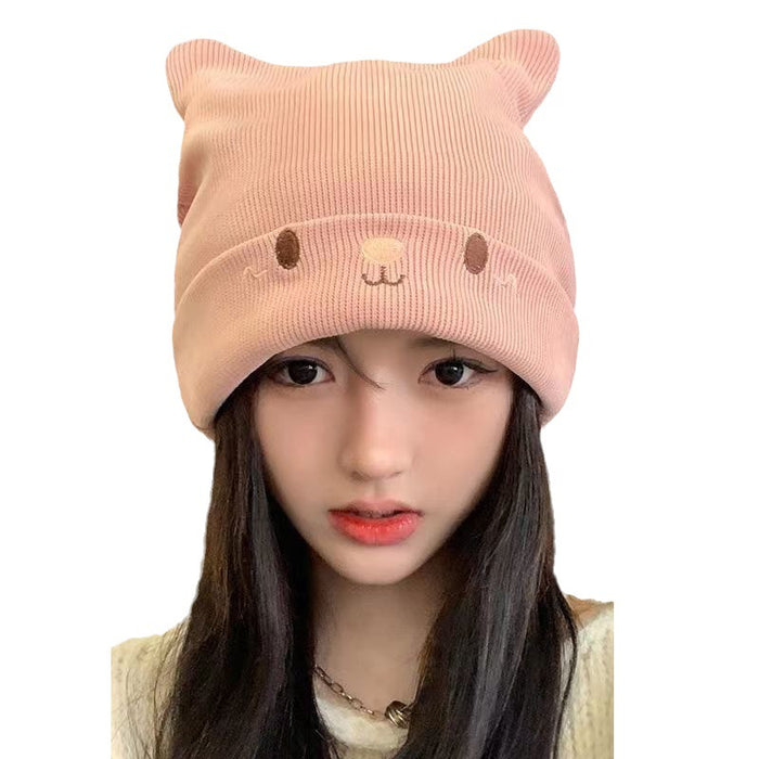 Wholesale Autumn and Winter Pile Hats Cute Cat Wool Knitted Hat JDC-FH-Yiguan002