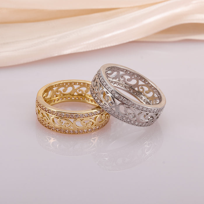 Wholesale Hollowed-out zircon ring for women