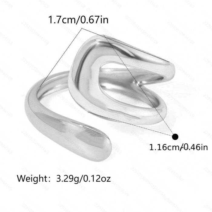 Wholesale Stainless Steel Lines Irregular Open Ring Titanium Steel Ring Jewelry