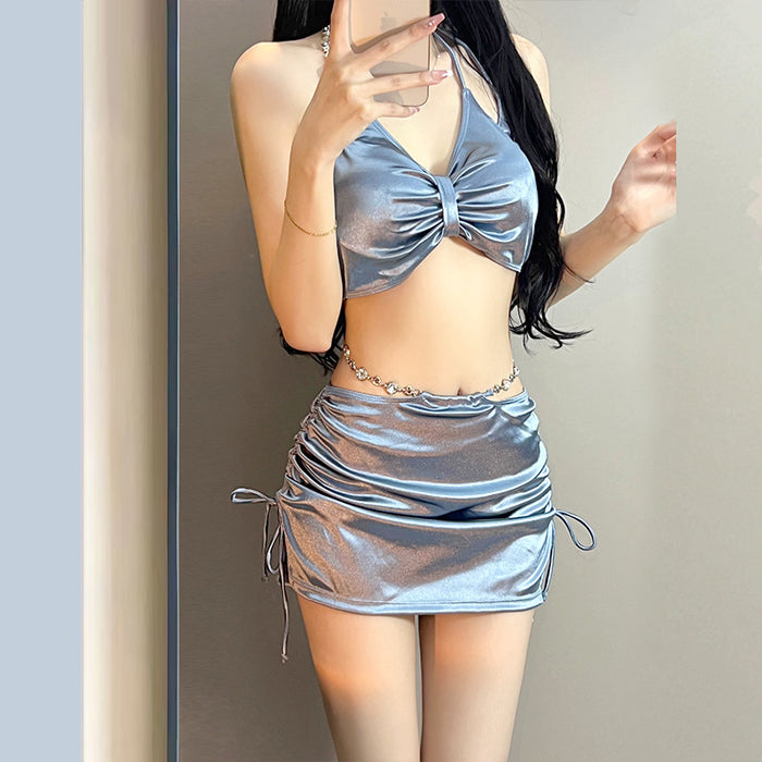 Wholesale Three piece swimsuit set, sexy bikini, high-end silver, hot spring swimsuit vacation