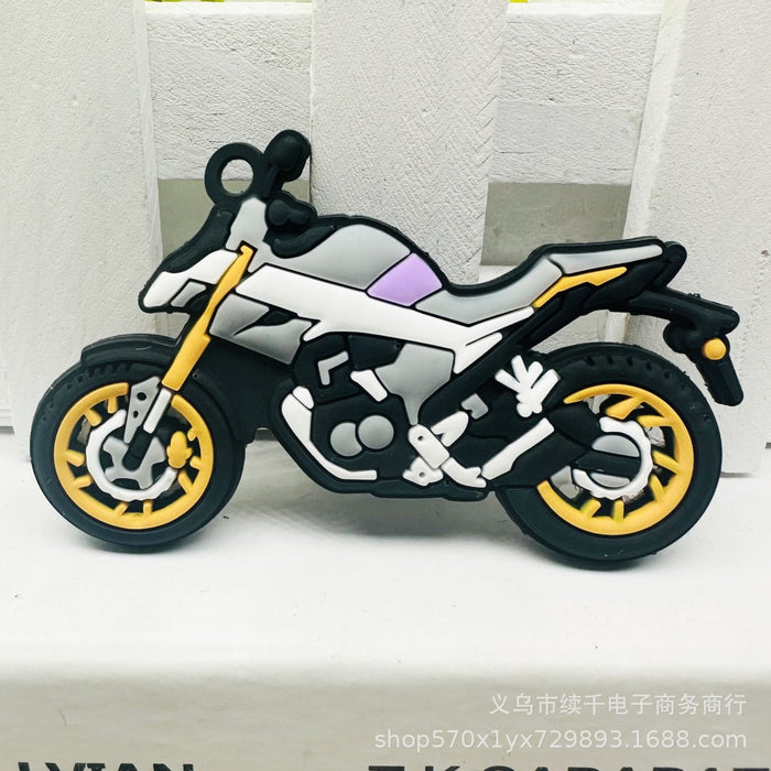 Wholesale Cartoon motorcycle keychain, chain ring, creative ornament decoration
