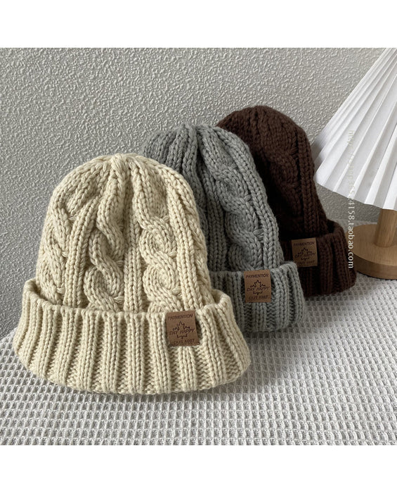 Wholesale Hat Men's and Women's Thick Line and Velvet Thickened Warm Knitted Hat Outdoor Ear Protection Street Casual Wool Hat