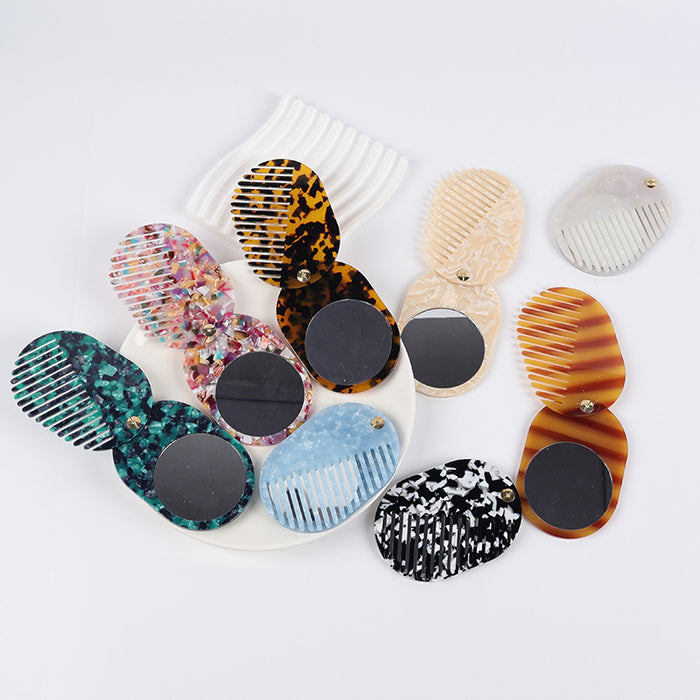 Wholesale Cute Portable Folding Mirror Comb for Girls
