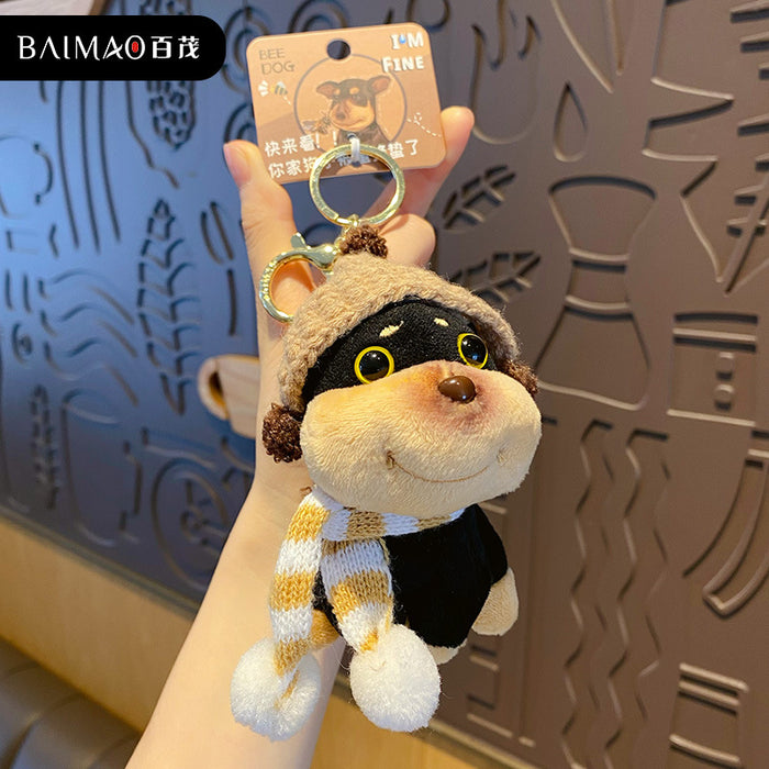 Wholesale Original funny plush toy keychain, cute and exquisite plush toy bag pendant