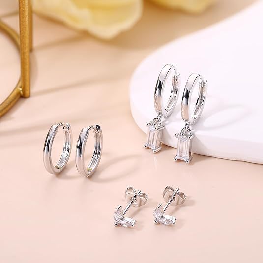 Wholesale Diamond inlaid square zircon ear buckle, light luxury, high-end, fashionable earrings, ear rings, accessories